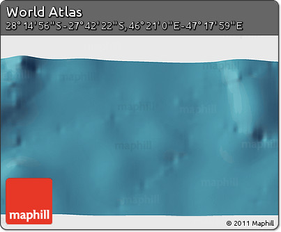 Satellite 3D Map of the Area around 27° 58' 39" S, 46° 49' 30" E