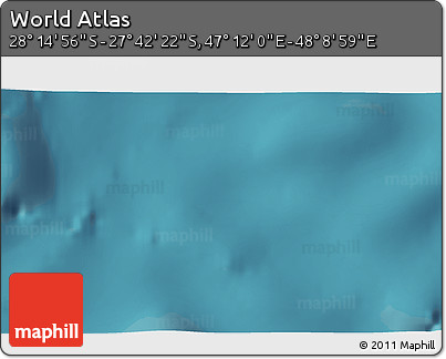 Satellite 3D Map of the Area around 27° 58' 39" S, 47° 40' 29" E