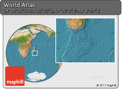 Satellite Location Map of the Area around 27° 58' 39" S, 47° 40' 29" E