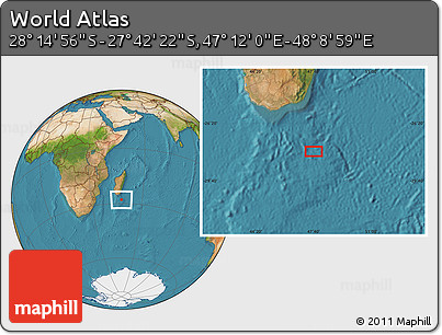 Satellite Location Map of the Area around 27° 58' 39" S, 47° 40' 29" E