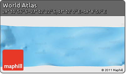 Physical Panoramic Map of the Area around 27° 58' 39" S, 47° 40' 29" E