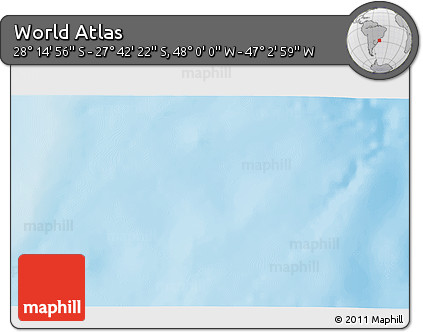 Physical 3D Map of the Area around 27° 58' 39" S, 47° 31' 29" W