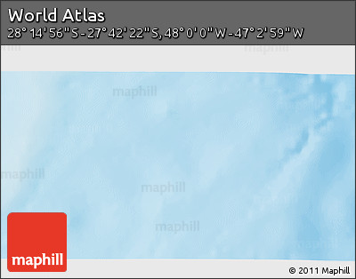 Physical 3D Map of the Area around 27° 58' 39" S, 47° 31' 29" W