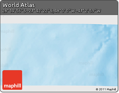 Physical 3D Map of the Area around 27° 58' 39" S, 47° 31' 29" W