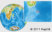 Physical Location Map of the area around 27° 58' 39" S, 48° 31' 29" E