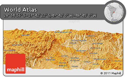 Political Panoramic Map of the Area around 27° 58' 39" S, 49° 13' 30" W