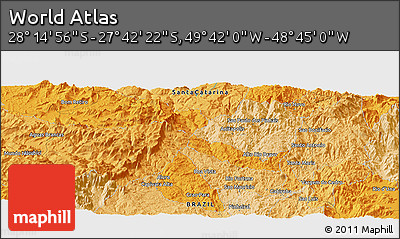 Political Panoramic Map of the Area around 27° 58' 39" S, 49° 13' 30" W