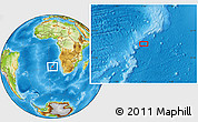 Physical Location Map of the area around 27° 58' 39" S, 4° 19' 30" E