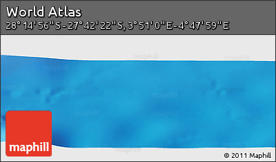 Physical Panoramic Map of the Area around 27° 58' 39" S, 4° 19' 30" E