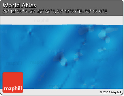Physical 3D Map of the Area around 27° 58' 39" S, 52° 46' 29" E