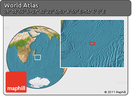 Satellite Location Map of the Area around 27° 58' 39" S, 53° 37' 30" E
