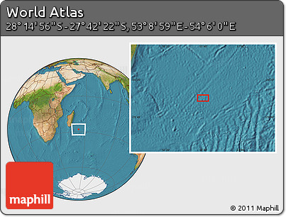 Satellite Location Map of the Area around 27° 58' 39" S, 53° 37' 30" E
