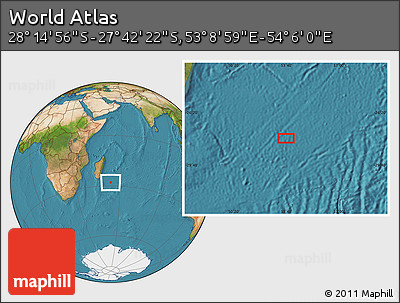 Satellite Location Map of the Area around 27° 58' 39" S, 53° 37' 30" E