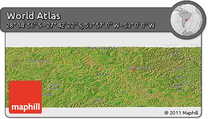 Satellite Panoramic Map of the Area around 27° 58' 39" S, 53° 28' 30" W