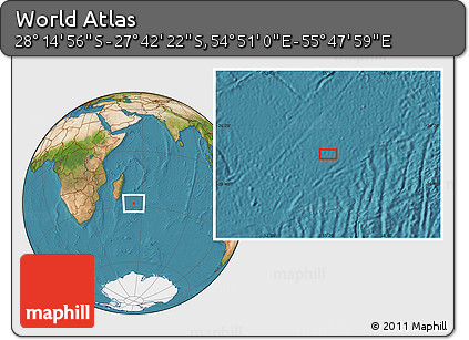 Satellite Location Map of the Area around 27° 58' 39" S, 55° 19' 30" E