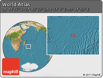 Satellite Location Map of the Area around 27° 58' 39" S, 55° 19' 30" E