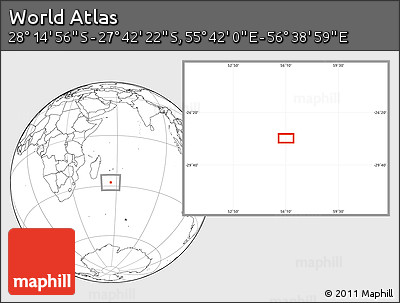 Blank Location Map of the Area around 27° 58' 39" S, 56° 10' 29" E