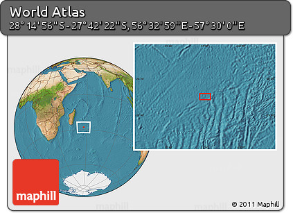 Satellite Location Map of the Area around 27° 58' 39" S, 57° 1' 29" E