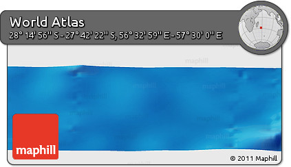 Physical Panoramic Map of the Area around 27° 58' 39" S, 57° 1' 29" E