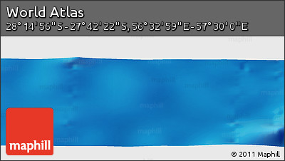 Physical Panoramic Map of the Area around 27° 58' 39" S, 57° 1' 29" E