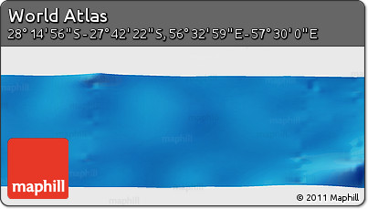 Physical Panoramic Map of the Area around 27° 58' 39" S, 57° 1' 29" E