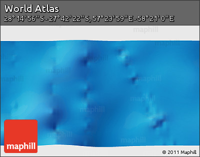 Physical 3D Map of the Area around 27° 58' 39" S, 57° 52' 30" E