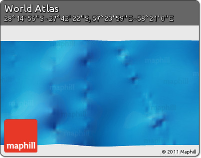 Physical 3D Map of the Area around 27° 58' 39" S, 57° 52' 30" E