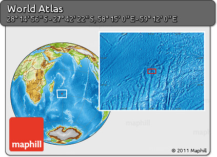 Physical Location Map of the Area around 27° 58' 39" S, 58° 43' 30" E