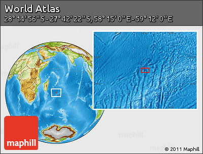 Physical Location Map of the Area around 27° 58' 39" S, 58° 43' 30" E