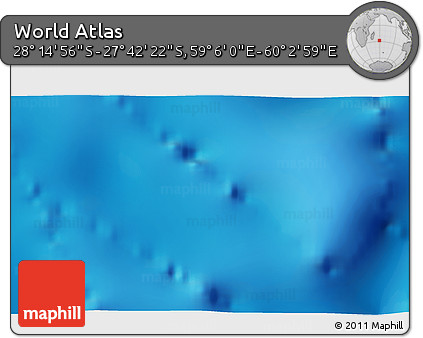 Physical 3D Map of the Area around 27° 58' 39" S, 59° 34' 30" E