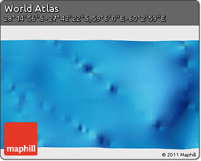 Physical 3D Map of the Area around 27° 58' 39" S, 59° 34' 30" E