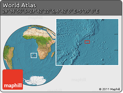 Satellite Location Map of the Area around 27° 58' 39" S, 5° 10' 30" E