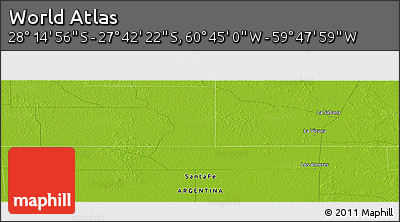 Physical Panoramic Map of the Area around 27° 58' 39" S, 60° 16' 29" W