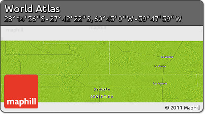 Physical Panoramic Map of the Area around 27° 58' 39" S, 60° 16' 29" W