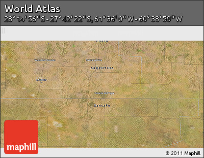 Satellite 3D Map of the Area around 27° 58' 39" S, 61° 7' 30" W