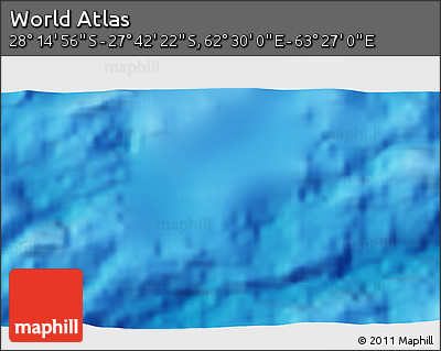 Physical 3D Map of the Area around 27° 58' 39" S, 62° 58' 30" E