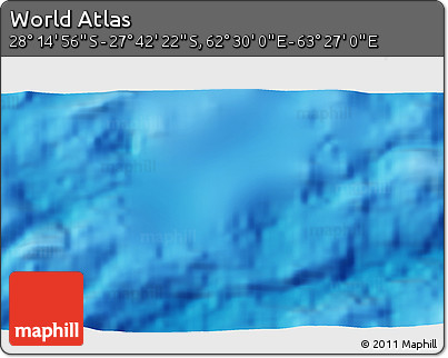 Physical 3D Map of the Area around 27° 58' 39" S, 62° 58' 30" E
