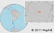 Gray Location Map of the area around 27° 58' 39" S, 63° 40' 30" W