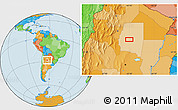 Political Location Map of the area around 27° 58' 39" S, 63° 40' 30" W