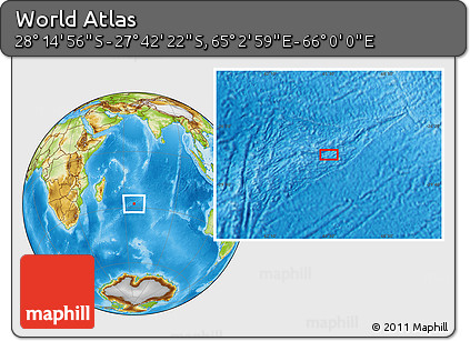 Physical Location Map of the Area around 27° 58' 39" S, 65° 31' 30" E