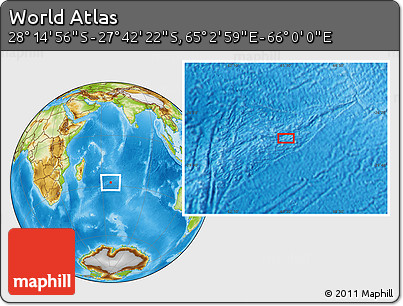 Physical Location Map of the Area around 27° 58' 39" S, 65° 31' 30" E