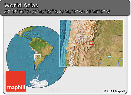 Satellite Location Map of the Area around 27° 58' 39" S, 66° 13' 29" W