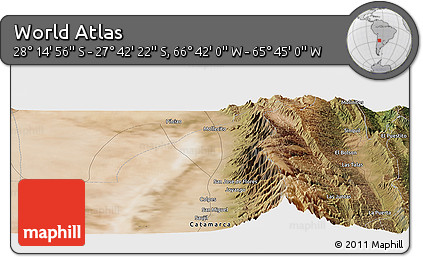 Satellite Panoramic Map of the Area around 27° 58' 39" S, 66° 13' 29" W