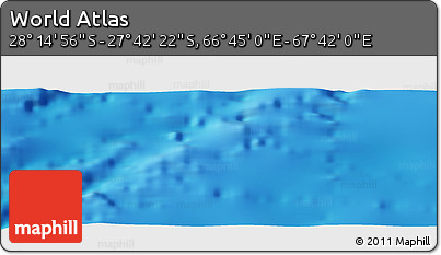Physical Panoramic Map of the Area around 27° 58' 39" S, 67° 13' 29" E