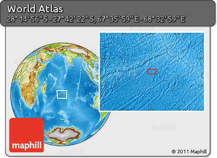 Physical Location Map of the Area around 27° 58' 39" S, 68° 4' 29" E
