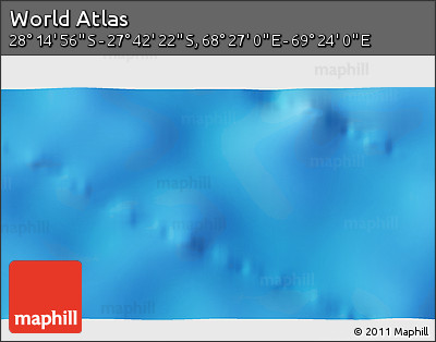 Physical 3D Map of the Area around 27° 58' 39" S, 68° 55' 30" E