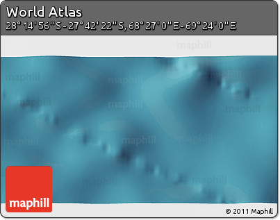 Satellite 3D Map of the Area around 27° 58' 39" S, 68° 55' 30" E