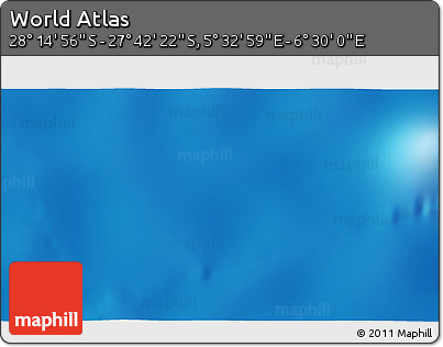Shaded Relief 3D Map of the Area around 27° 58' 39" S, 6° 1' 30" E