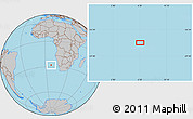Gray Location Map of the area around 27° 58' 39" S, 6° 52' 30" E