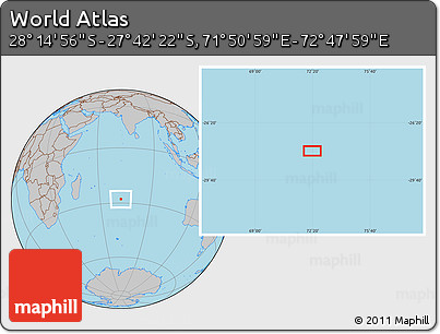 Gray Location Map of the Area around 27° 58' 39" S, 72° 19' 29" E